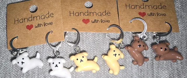 Pendientes de perro hechos a mano