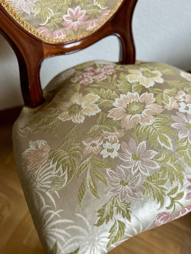 4 Sillas Comedor Tapizadas Flores