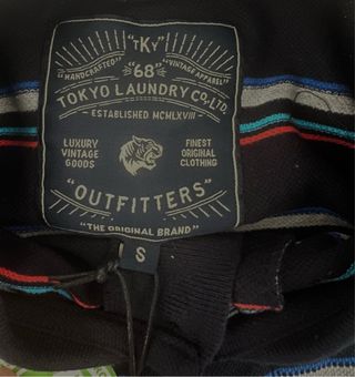 Talla XL. Polo de rayas manga corta TOKIO LAUNDRY