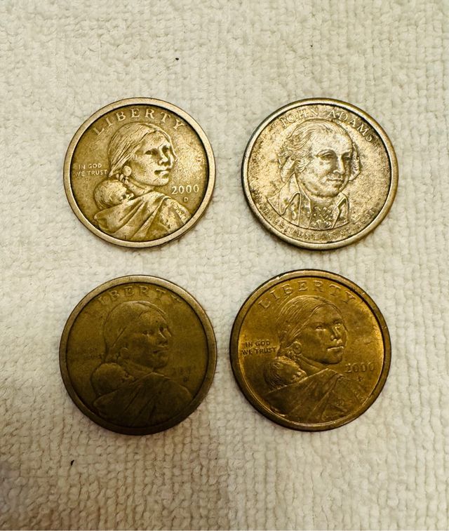 4 Monedas 1 Dollar Cobre