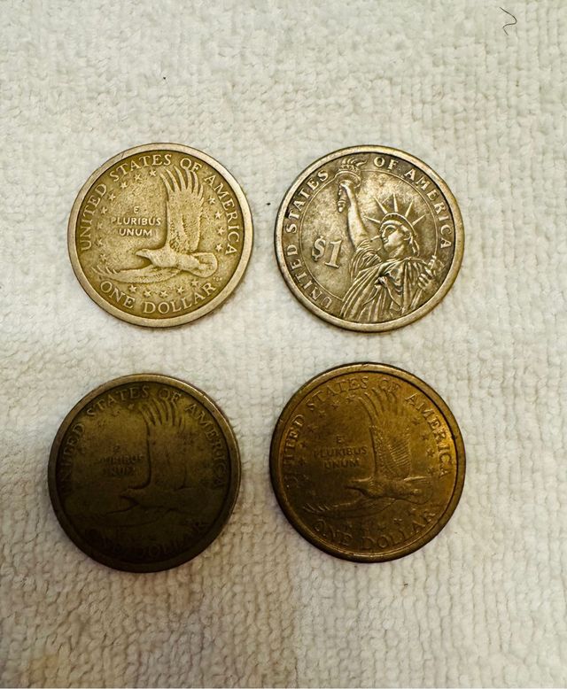 4 Monedas 1 Dollar Cobre