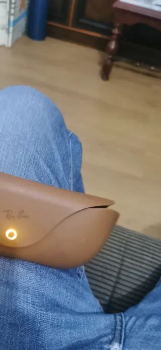 Estuche Lentes Ray-Ban Marrón y Dorado solo l caja