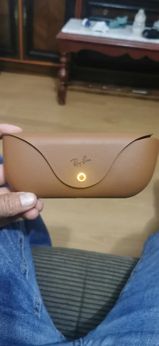 Estuche Lentes Ray-Ban Marrón y Dorado solo l caja