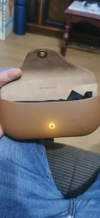 Estuche Lentes Ray-Ban Marrón y Dorado solo l caja