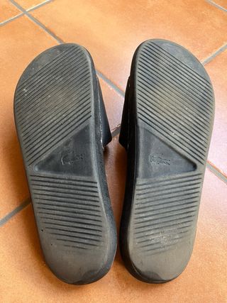 Cholas Lacoste Negras con Cocodrilo Verde