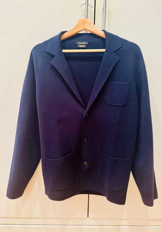 Chaqueta Massimo Dutti punto algodón azul M