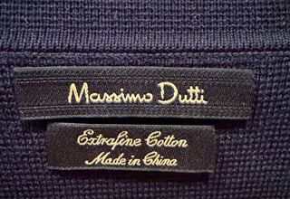 Chaqueta Massimo Dutti punto algodón azul M