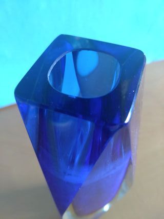 Vaso Vetro Murano Blu Flavio Poli Seguso