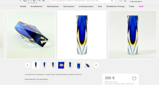 Vaso Vetro Murano Blu Flavio Poli Seguso