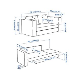 Sofá Cama 2 Plazas Knisa Azul