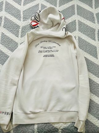 Sudadera Hoodrich Blanca con Logo Negro