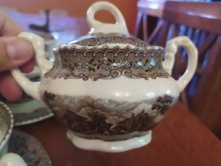 Juego de té Cartuja de Sevilla Viejo Molino