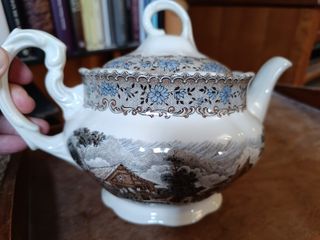 Juego de té Cartuja de Sevilla Viejo Molino