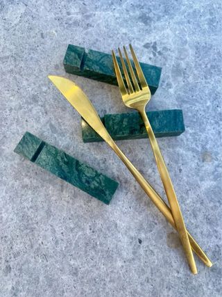 Posacubiertos de mármol Verde