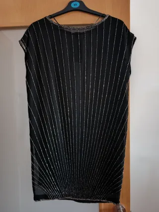Vestido fiesta negro con pedrería XS