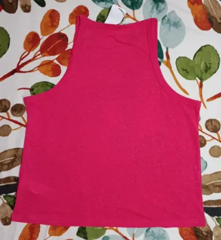 Camiseta sin mangas rosa fucsia KIABI Talla M