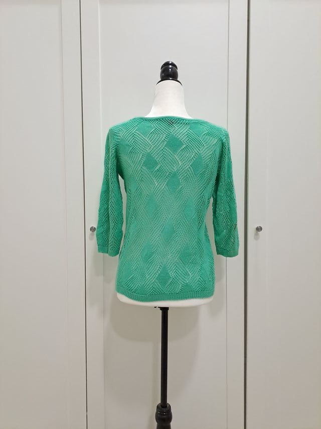 Jersey de punto calado color verde menta Kiabi M