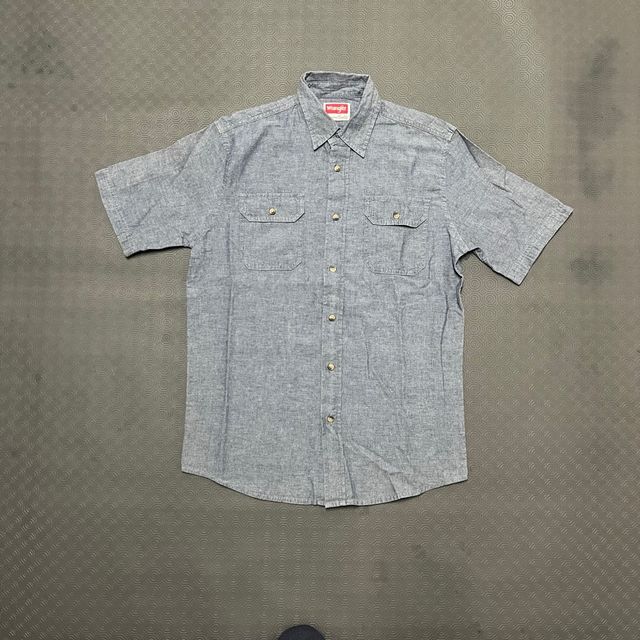 Camisa Wrangler S Algodão Azul/Cinza
