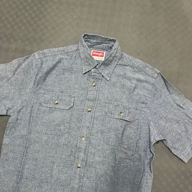 Camisa Wrangler S Algodão Azul/Cinza