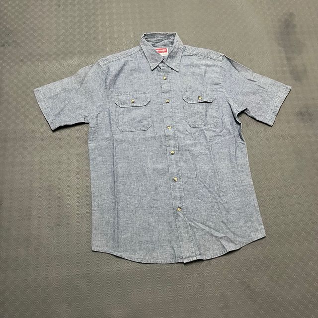 Camisa Wrangler S Algodão Azul/Cinza