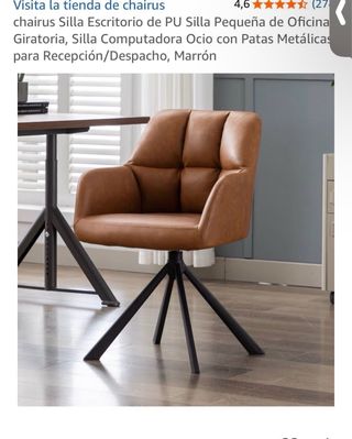 Silla Oficina Giratoria Polipiel Marrón