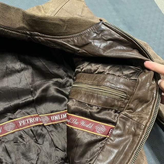 Blusão Couro Vintage Petroff L Genuíno