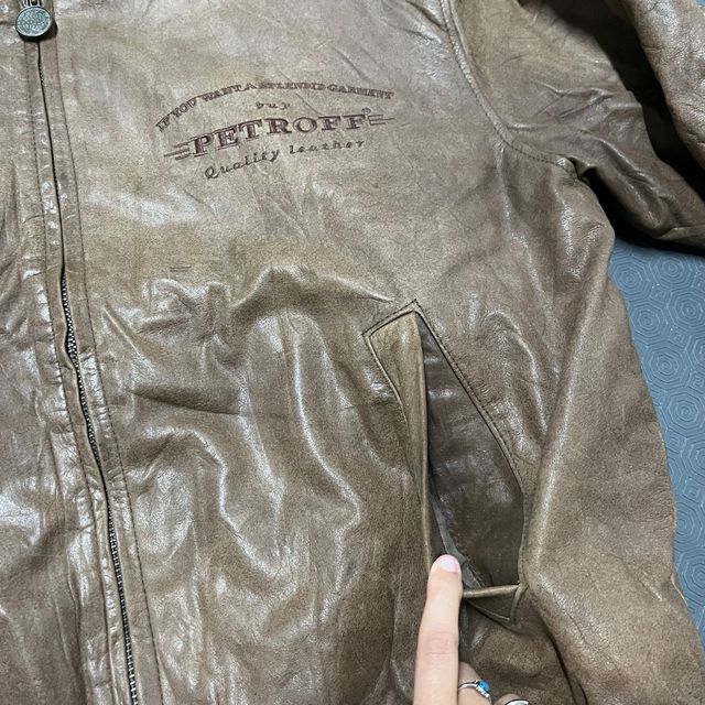 Blusão Couro Vintage Petroff L Genuíno