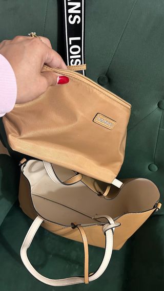 Bolso Lois Jeans Beige y Blanco 2 en  1