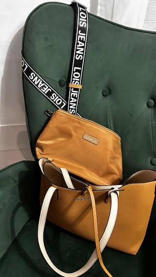 Bolso Lois Jeans Beige y Blanco 2 en  1