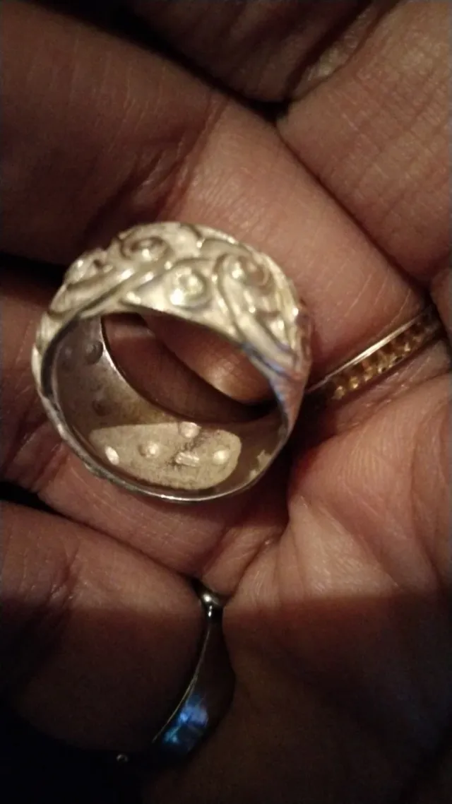 Anillo Plata Ley Diseño Floral