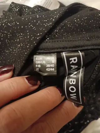 Vestido fiesta negro destellos plata Talla M