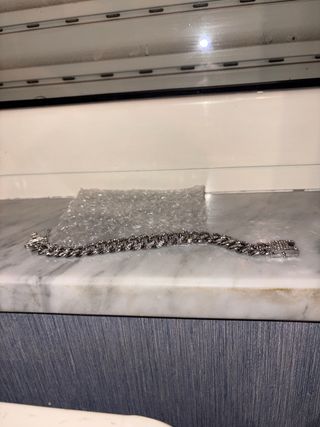 Braccialetto con brillantini argento