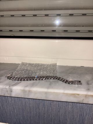 Braccialetto con brillantini argento