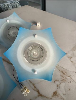 Confezione di 4 faretti a soffitto blu e bianchi