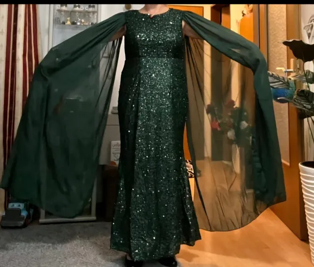 Vestido fiesta lentejuelas verde talla XXXL