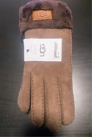 Luvas UGG Castanhas Com Pelo