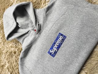 Supreme Sudadera Bandana Box Logo Cinza M