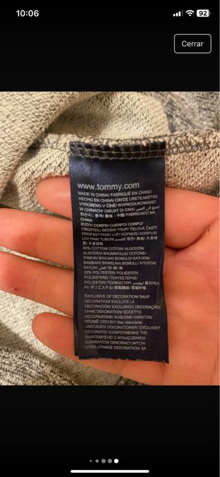 Cárdigan Tommy Hilfiger Talla M Gris