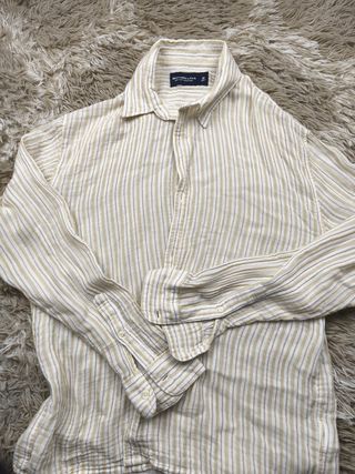 Camisa Abercrombie & Fitch M Riscas Bege