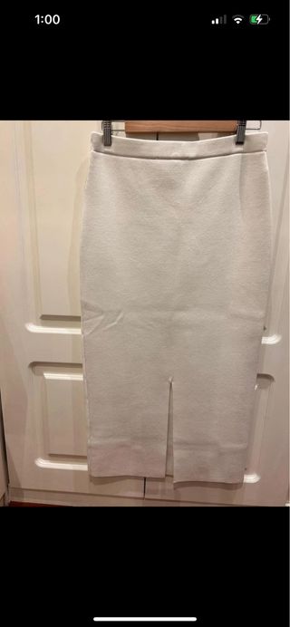 Falda midi punto Zara blanca