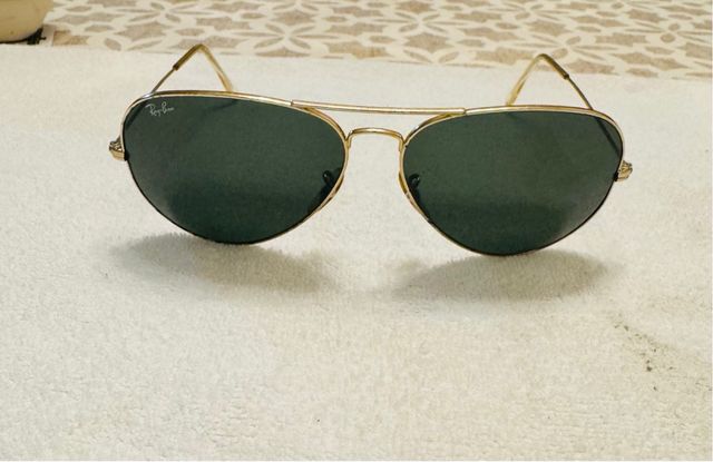 Óculos de sol Ray-Ban Aviador Dourado e Verde