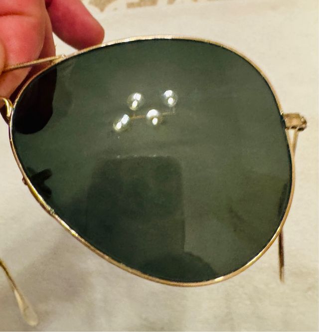 Óculos de sol Ray-Ban Aviador Dourado e Verde