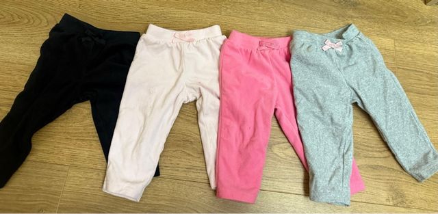 Lote 4 pantalones polar bebé niña Carters