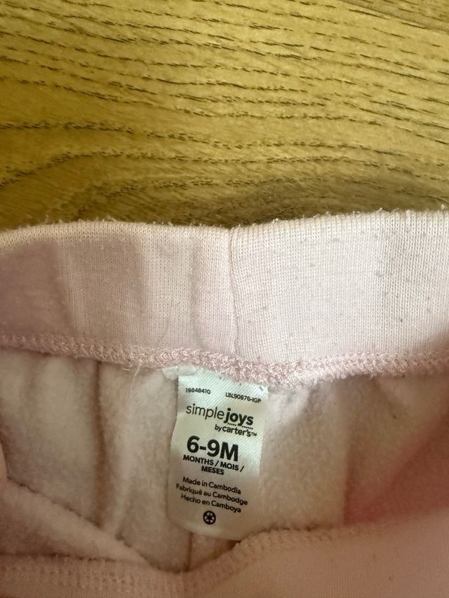 Lote 4 pantalones polar bebé niña Carters