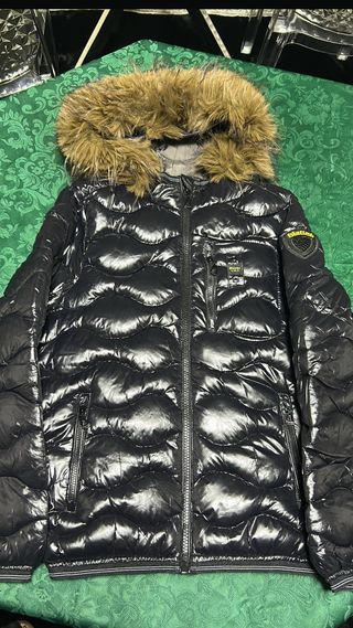 Blauer Piumino Uomo Nero con Cappuccio