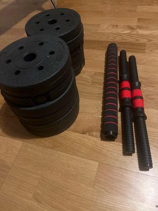 Pesas y barras para gimnasio