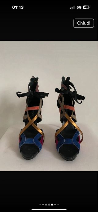 Sandali Diego Dolcini Multicolor Oro tacco alto.