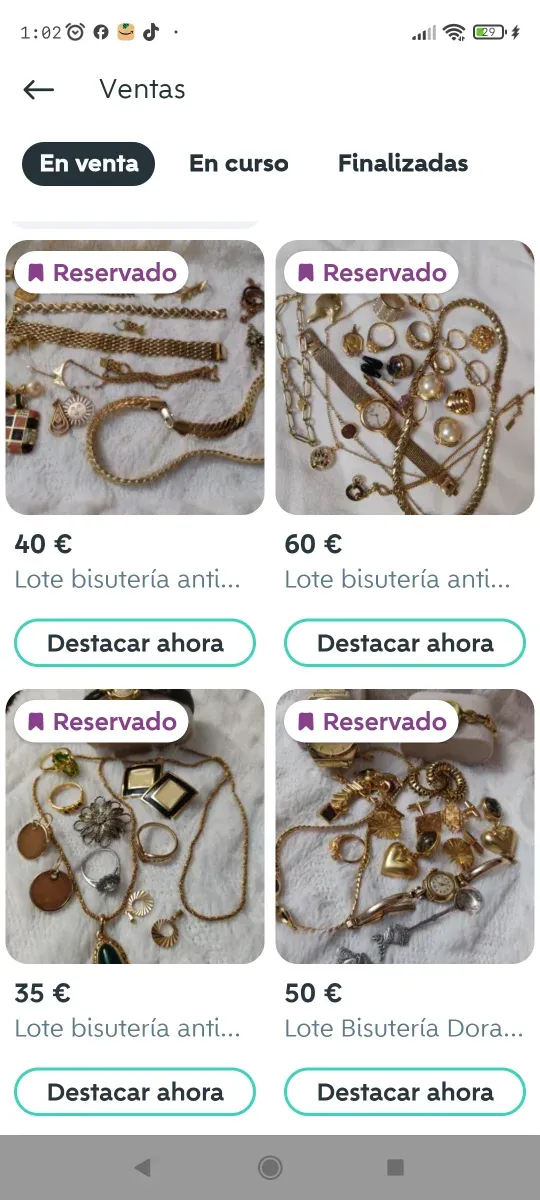 Lote 6 lotes bisutería antigua