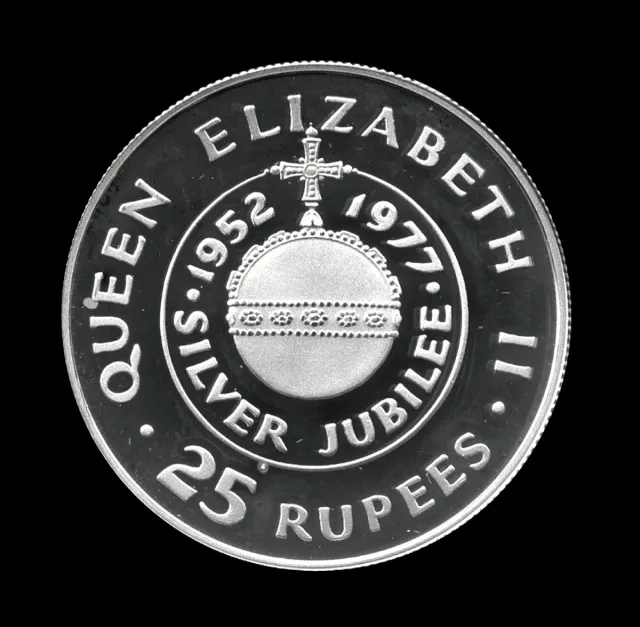 PLATA ISLAS SEYCHELLES 25Ru 1977 PROOF S/C