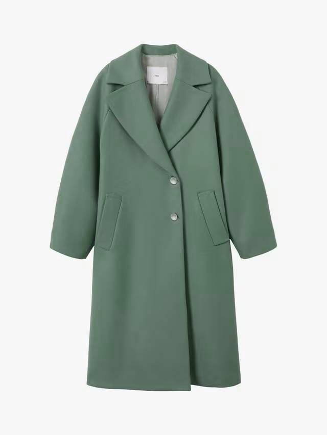 Abrigo lana oversize menta